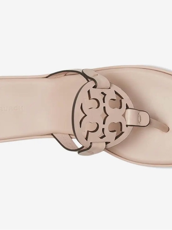 Tory Burch Miller Wedge Sandals Soft Pink -11 - Picture 6 of 8